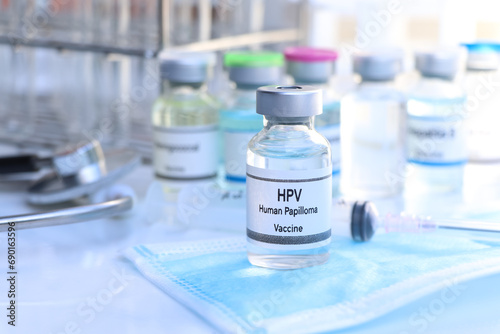 HPV vaccine in a vial, immunization and treatment of infection photo