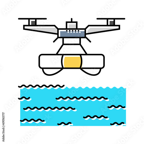 search rescue drone color icon vector. search rescue drone sign. isolated symbol illustration