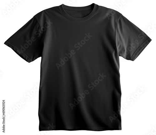 Crisp Canvas Frontal Elegance of the Isolated Black T-Shirt on a transparent background Generated AI