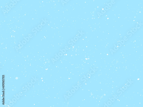 Realistic falling snowflakes  snow on a frost blue background. Vector