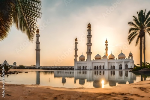mosque in the sunset