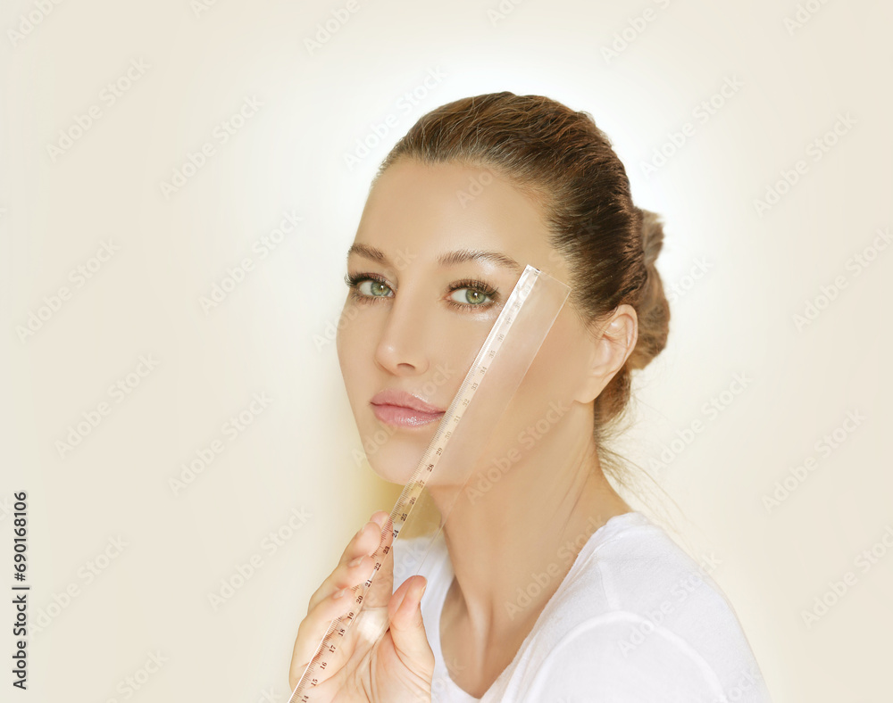 Making Beauty, modifying face to make it closer to the Golden Mask,plastic surgery. correction of asymmetry.. Making Beauty, modifying face to make it closer to the Golden Mask,plastic surgery. correction of asymmetry..