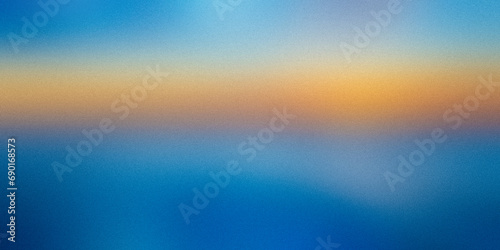 Blue azure yellow beige warm blurred grainy wide background for website banner. Color gradient  ombre  blur. Defocused  colorful  mix  bright  fun pattern. Desktop design  template. Holidays nostalgia