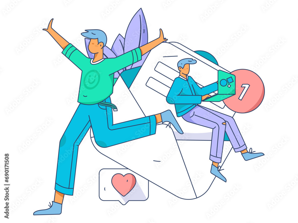 Obraz premium Business People Flat Vector Concept Operation Hand Drawn Illustration 