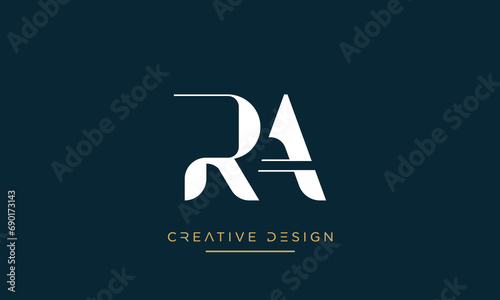 Alphabet letters RA or AR logo monogram photo