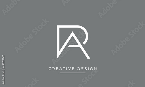 Alphabet letters RA or AR logo monogram