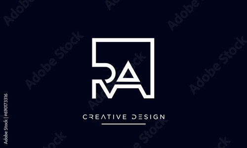 Alphabet letters RA or AR logo monogram