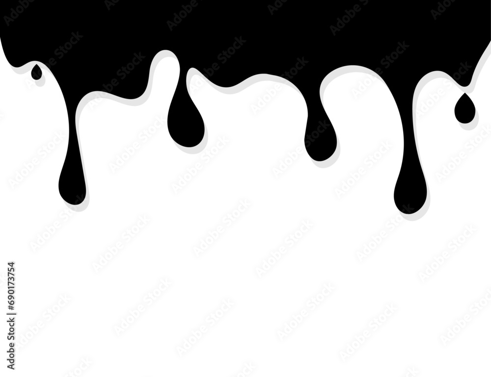 Obraz premium Dripping liquid. Vector drops. Chocolate drops.