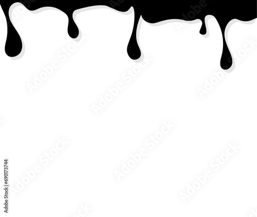 Dripping liquid. Vector drops. Chocolate drops.