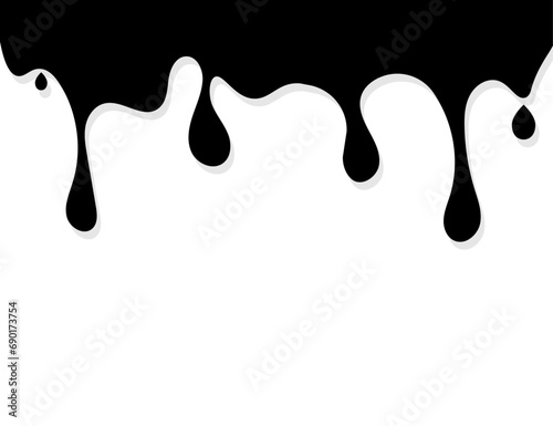 Dripping liquid. Vector drops. Chocolate drops.