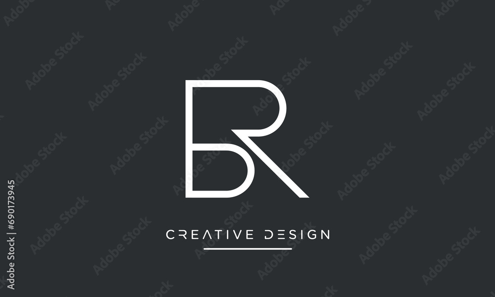 RB or BR Alphabet letters logo monogram RB or BR Alphabet letters logo monogram