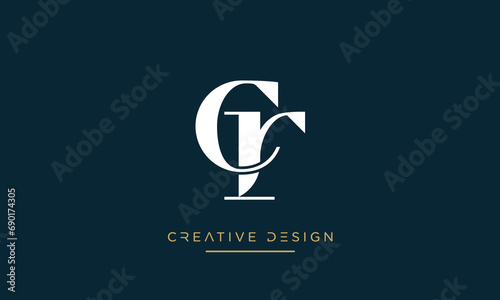 Alphabet letters RC or CR logo monogram
