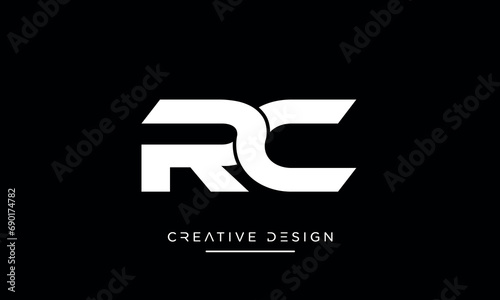 Alphabet letters RC or CR logo monogram