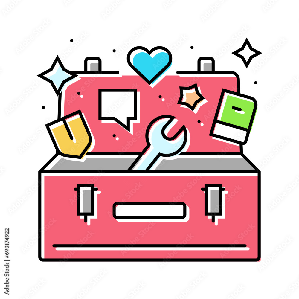 coping toolbox mental health color icon vector. coping toolbox mental