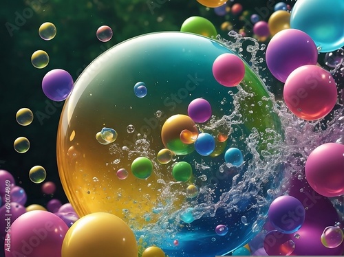 background with bubbles color  © Asela