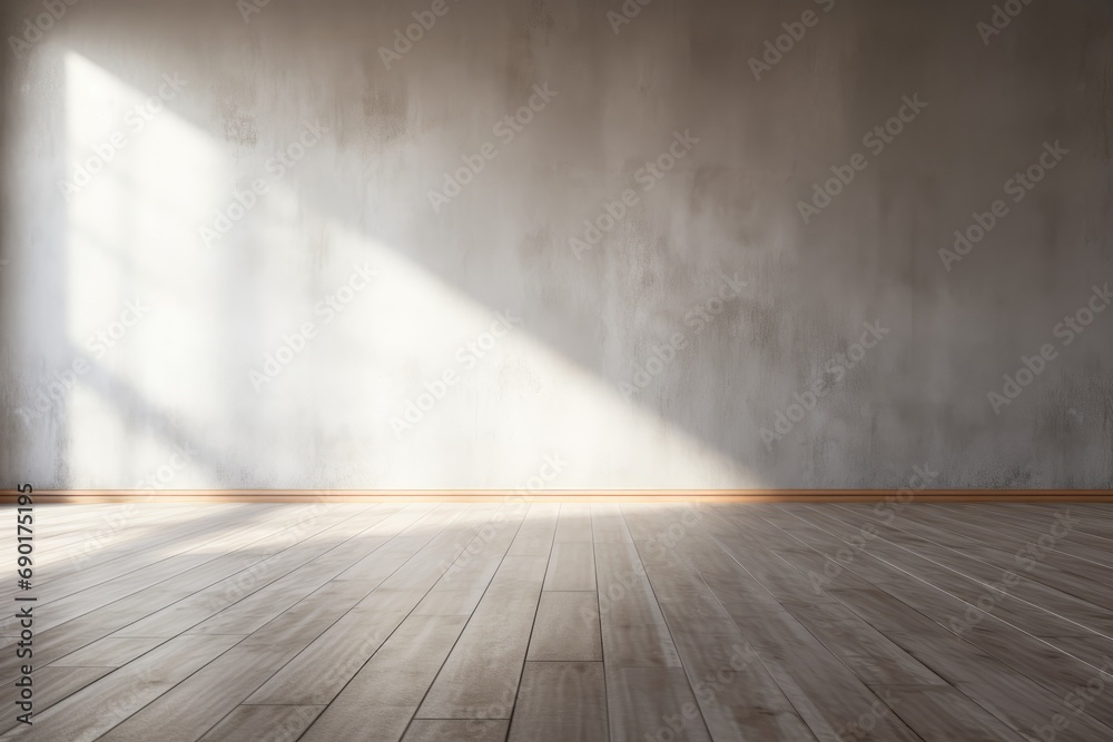 empty clean room with grey wall and wooden floor empty clean room with grey wall and wooden floor