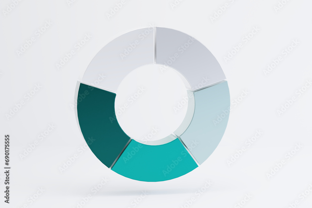 Chart diagram 5 sections or steps with clipping path for infographic presentation. Chart diagram 5 sections or steps with clipping path for infographic presentation.