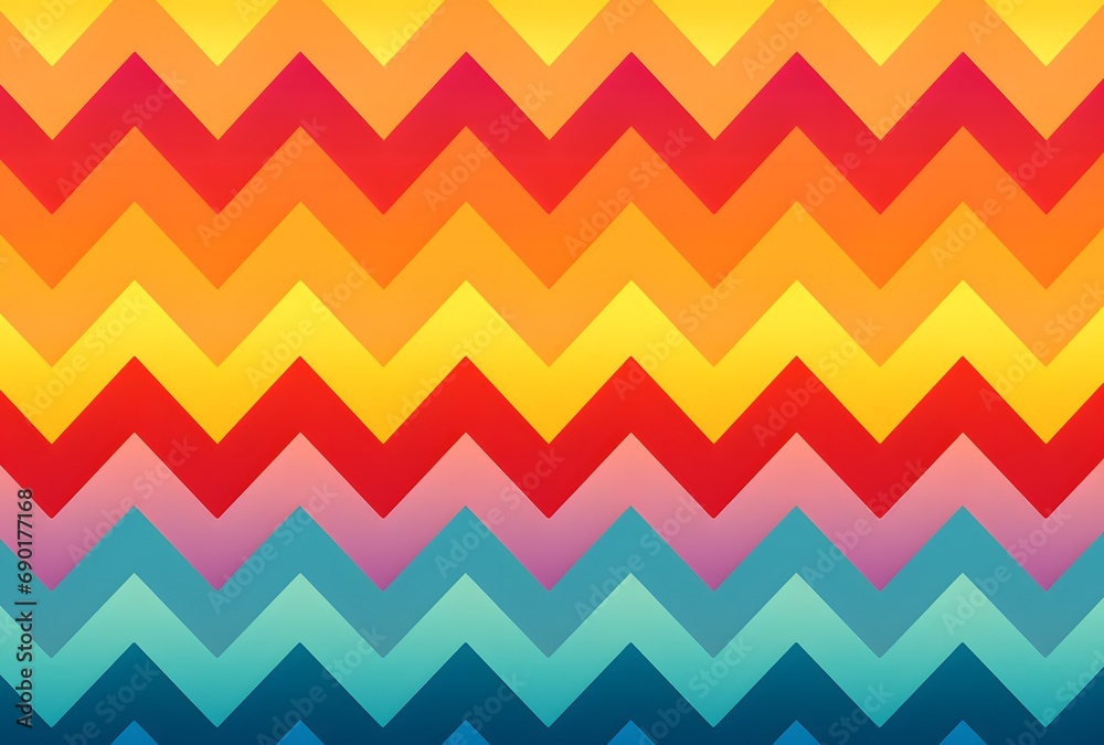 a rainbow zig zag pattern with various colors and shapes, colorful animation stills