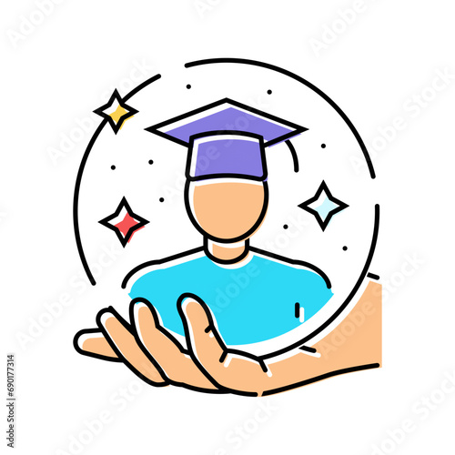 student support online learning platform color icon vector. student support online learning platform sign. isolated symbol illustration