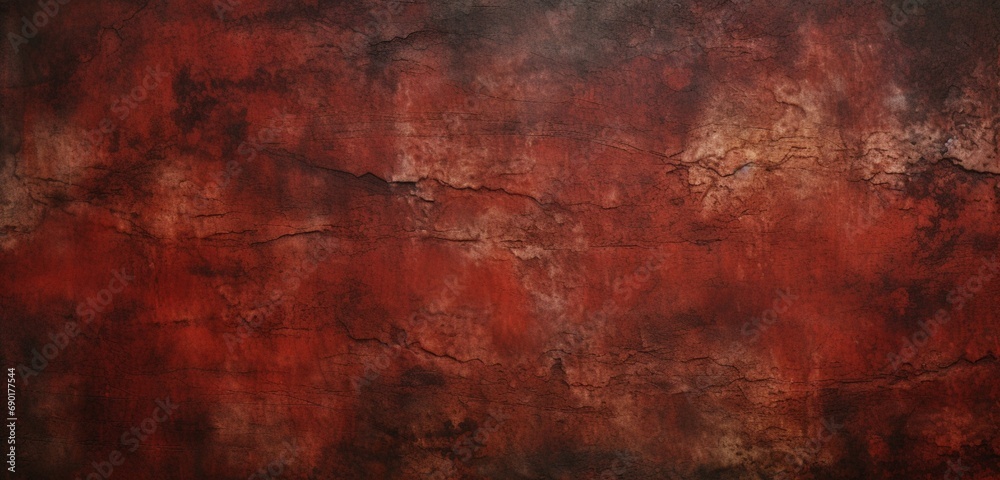 Deep red grunge surface with distressed textures. Grunge Background.