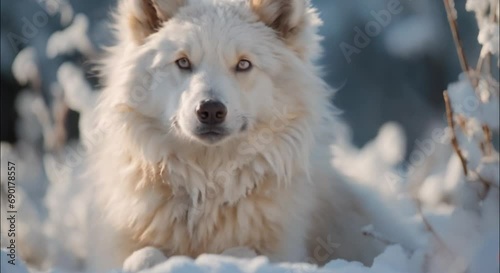 a wolf in the snow footage photo