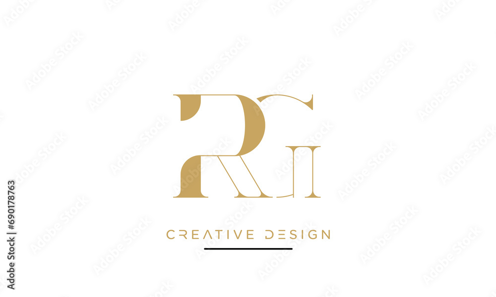 Alphabet letters RG or GR logo monogram Alphabet letters RG or GR logo monogram