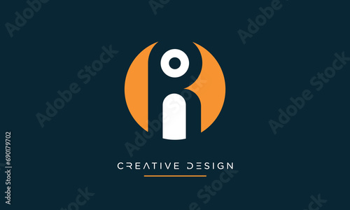 Alphabet letters RI or IR logo monogram