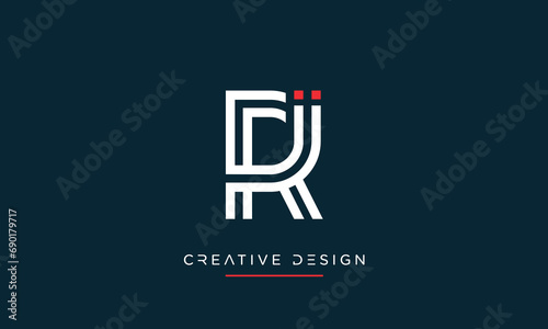Alphabet letters RI or IR logo monogram