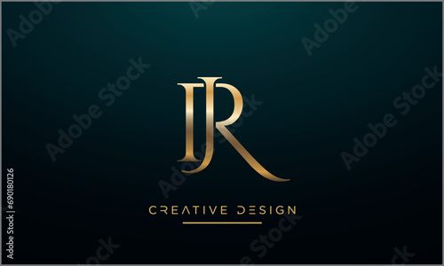 RJ or JR Alphabet letters logo monogram