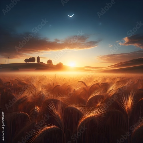 Evening wheat field © Korunozz