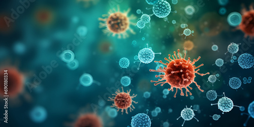 3D influenza viruses,High-Resolution 3D Rendering of Flu Viruses photo