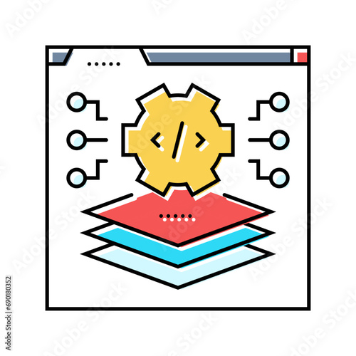 full stack development software color icon vector. full stack development software sign. isolated symbol illustration
