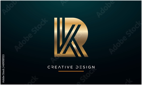 RK or KR Alphabet letters logo monogram photo