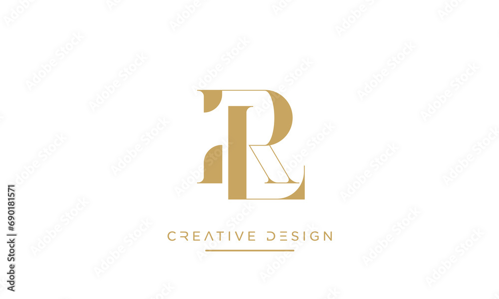 Alphabet letters RL or LR logo monogram