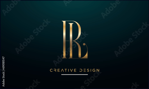 Alphabet letters RL or LR logo monogram