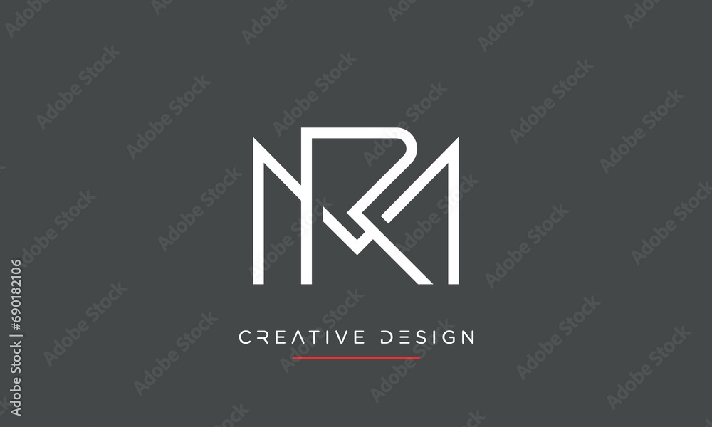 RM or MR Alphabet letters logo monogram RM or MR Alphabet letters logo monogram