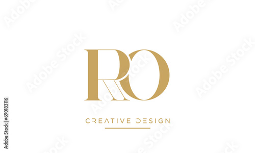 RO or OR Alphabet letters logo monogram