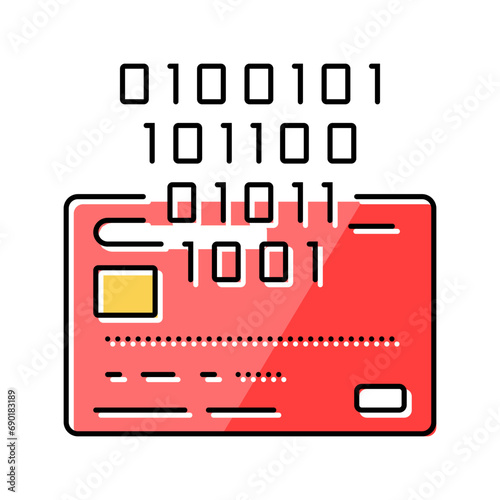 credit card fraud bank payment color icon vector. credit card fraud bank payment sign. isolated symbol illustration