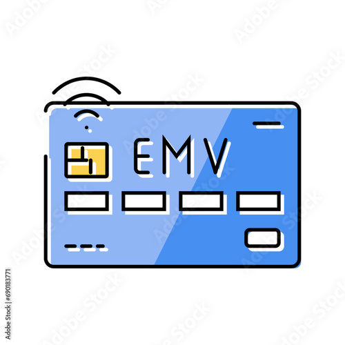 emv card bank payment color icon vector. emv card bank payment sign. isolated symbol illustration