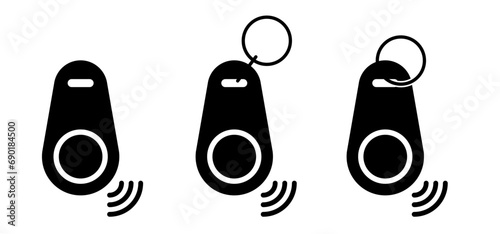 Contactless, digital door car handle key. Wireless, NFC key fob, RFID tag key. Security door knob or doorknob transmitter. Login, remote control key for automatic, electronic unlock or lock
