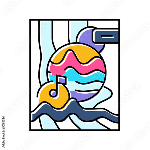 trance disco party color icon vector. trance disco party sign. isolated symbol illustration
