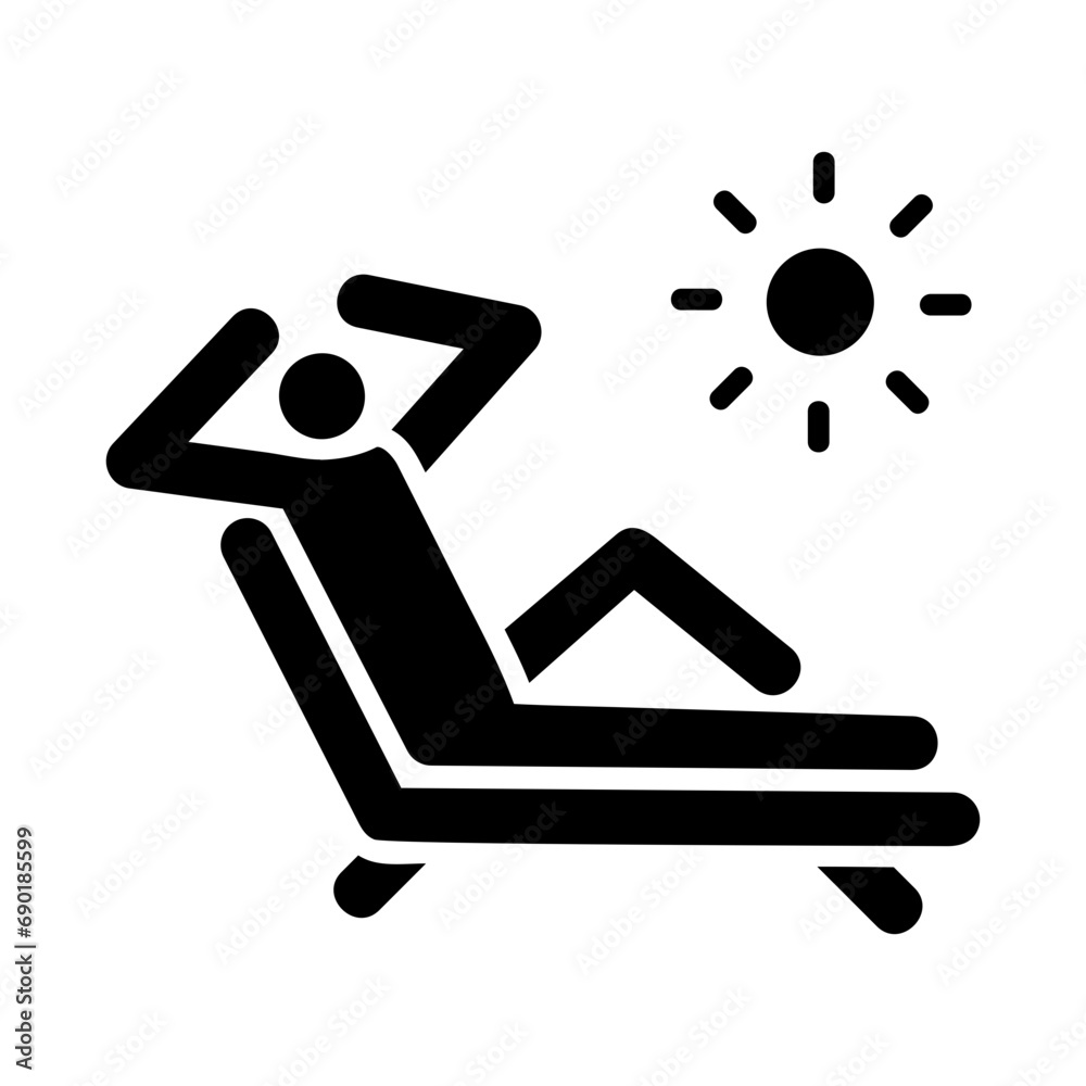 sunbathing vector icon sunbathing vector icon