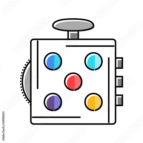 fidget cube toy color icon vector. fidget cube toy sign. isolated symbol illustration