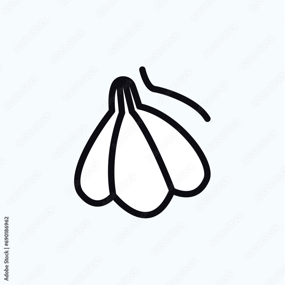 Kitchen element of colorful set. A kitchen-themed illustration with garlic infuse the culinary scene with its aromatic and vibrant presence in a dynamic style. Vector illustration. Kitchen element of colorful set. A kitchen-themed illustration with garlic infuse the culinary scene with its aromatic and vibrant presence in a dynamic style. Vector illustration.