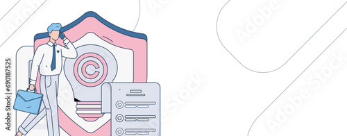Protect intellectual property flat vector concept operation hand drawn illustration
