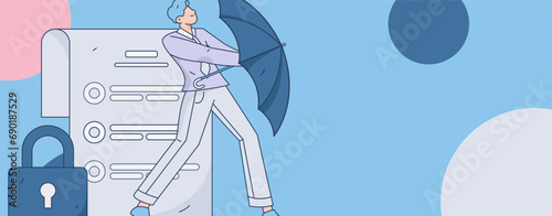 Protect intellectual property flat vector concept operation hand drawn illustration
