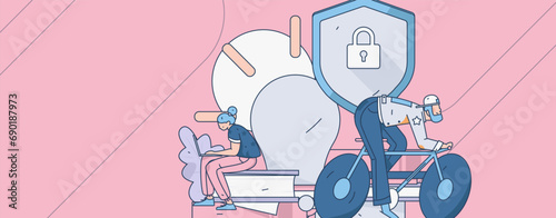 Protect intellectual property flat vector concept operation hand drawn illustration
