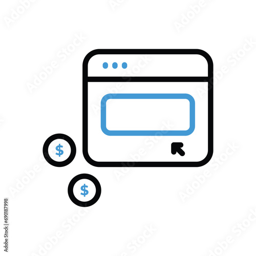 Pay Per Client Advertising Icon vector stock illustration