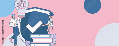 Protect intellectual property flat vector concept operation hand drawn illustration
