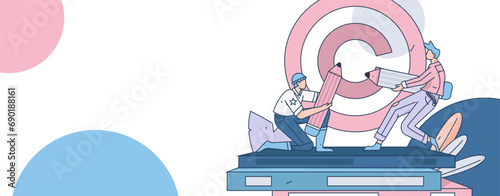Protect intellectual property flat vector concept operation hand drawn illustration
